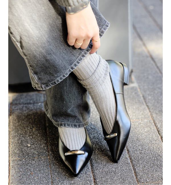  「ポインテッドメタルパーツフラット」|その他|ブラック A