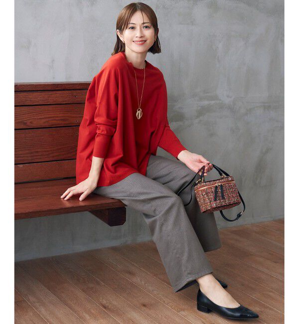 自由区「【WEB限定カラーあり】レーヨンストレッチ ニットT」|ニット・セーター|