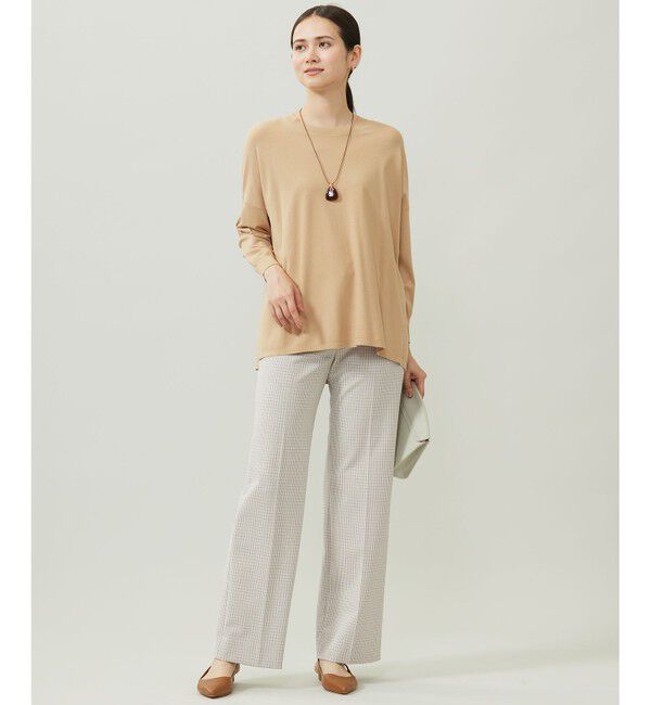 自由区「【WEB限定カラーあり】レーヨンストレッチ ニットT」|ニット・セーター|