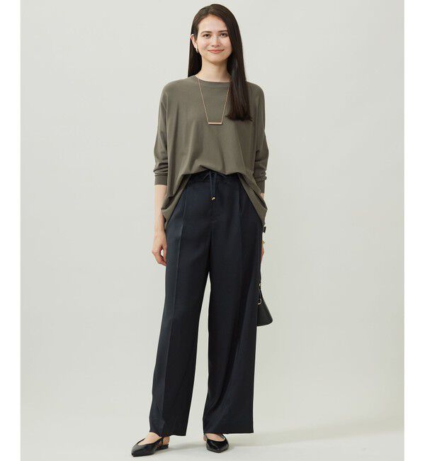 自由区「【WEB限定カラーあり】レーヨンストレッチ ニットT」|ニット・セーター|