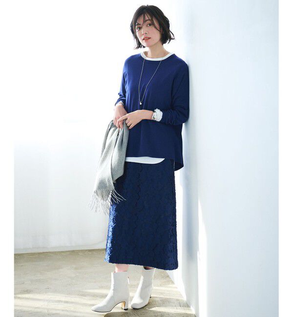 自由区「【WEB限定カラーあり】レーヨンストレッチ ニットT」|ニット・セーター|