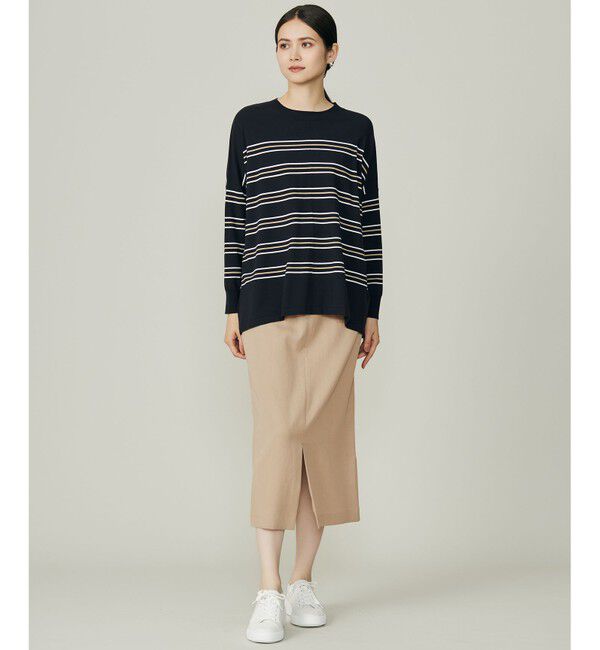 自由区「【WEB限定カラーあり】レーヨンストレッチ ニットT」|ニット・セーター|