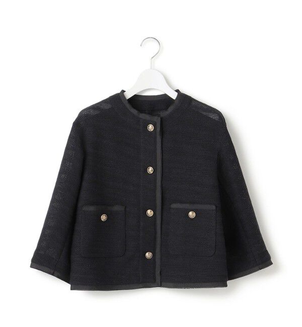 23区「サマーツイード 7分袖 ジャケット」|ノーカラージャケット|