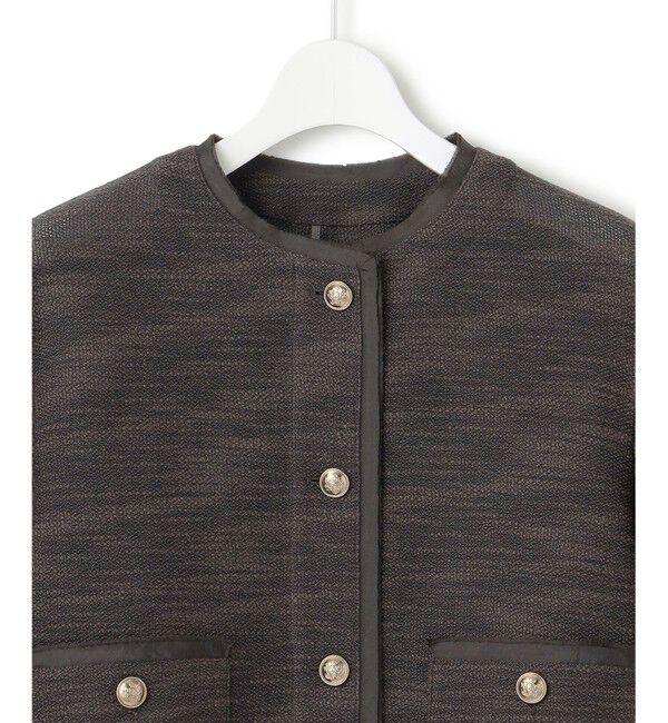 23区「サマーツイード 7分袖 ジャケット」|ノーカラージャケット|