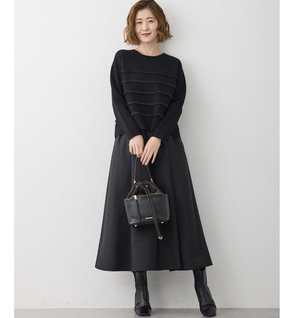 23区「【WEB&一部店舗限定/滝沢眞規子さん着用】フリルボーダー ニット」|ニット・セーター|