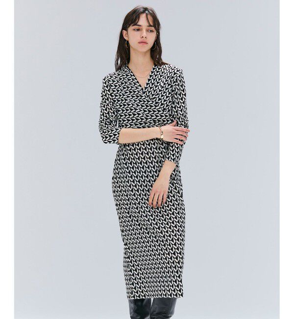 BEIGE,「【洗える】MODESTO / ジャージーストレッチカシュクールドレス」|ワンピース|Monotone