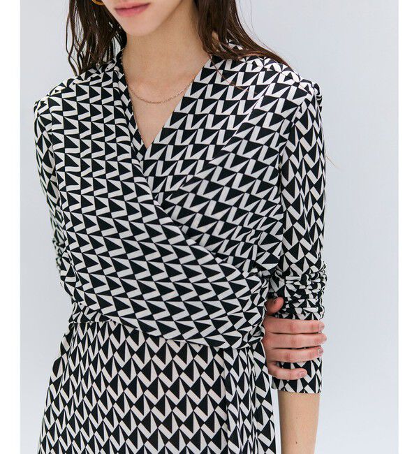 BEIGE,「【洗える】MODESTO / ジャージーストレッチカシュクールドレス」|ワンピース|