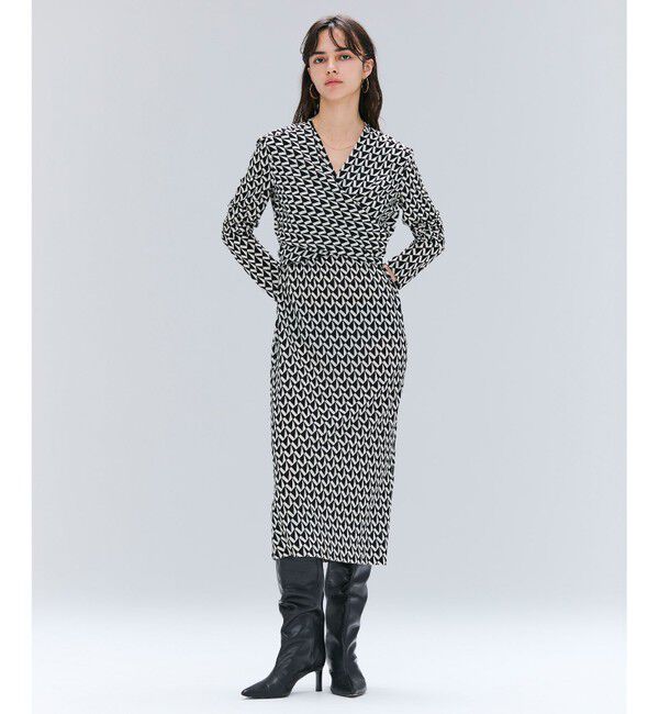 BEIGE,「【洗える】MODESTO / ジャージーストレッチカシュクールドレス」|ワンピース|