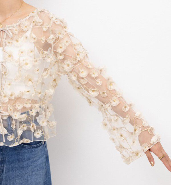 NOLLEY'S「《セットアップ対応》ウォッシャブルチュール刺繍2WAYブラウス」|シャツ・ブラウス|