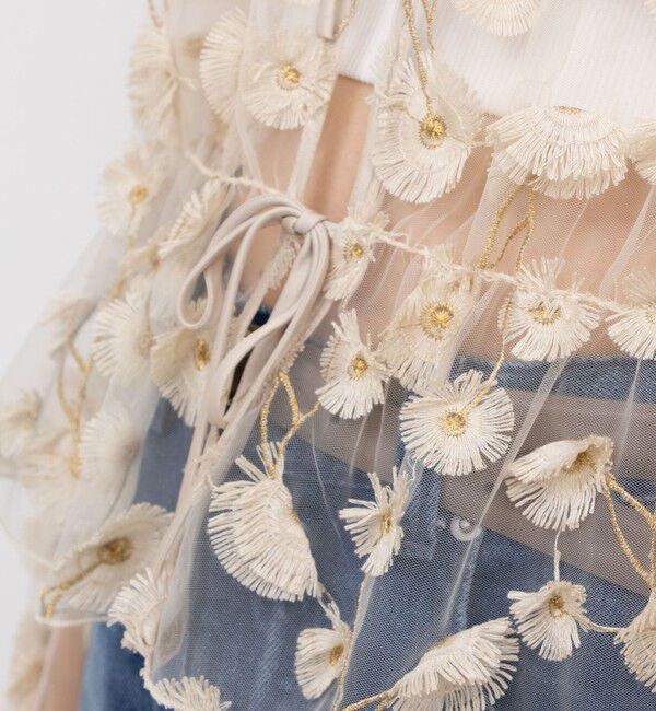 NOLLEY'S「《セットアップ対応》ウォッシャブルチュール刺繍2WAYブラウス」|シャツ・ブラウス|