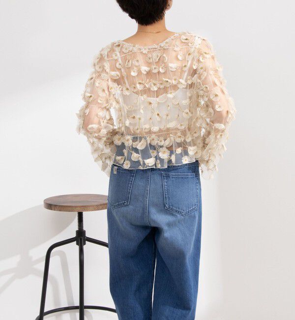 NOLLEY'S「《セットアップ対応》ウォッシャブルチュール刺繍2WAYブラウス」|シャツ・ブラウス|