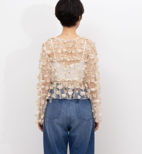 NOLLEY'S「《セットアップ対応》ウォッシャブルチュール刺繍2WAYブラウス」|シャツ・ブラウス|