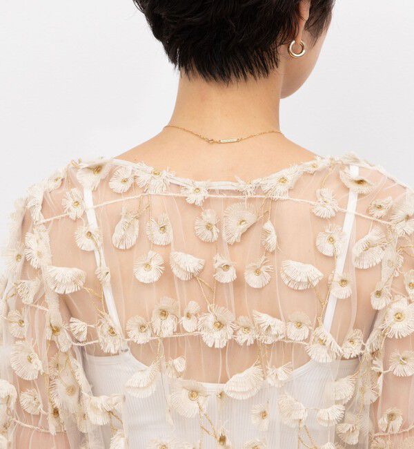 NOLLEY'S「《セットアップ対応》ウォッシャブルチュール刺繍2WAYブラウス」|シャツ・ブラウス|