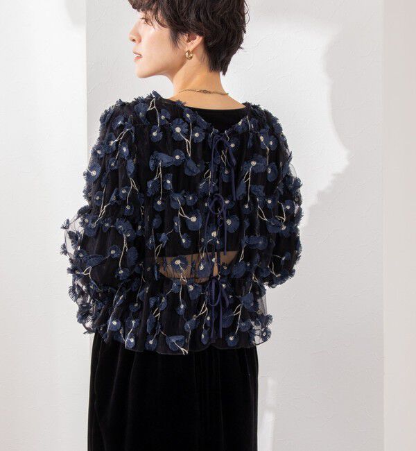 NOLLEY'S「《セットアップ対応》ウォッシャブルチュール刺繍2WAYブラウス」|シャツ・ブラウス|