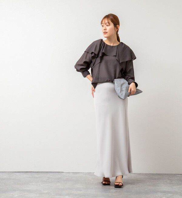 NOLLEY'S sophi「【追加】《オールシーズン対応》ウォッシャブルマットサテンナロースカート」|スカート|