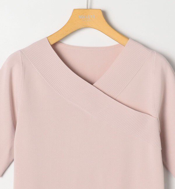 NOLLEY'S sophi「《手洗い可能》カシュクール風5分袖プルオーバーニット」|ニット・セーター|