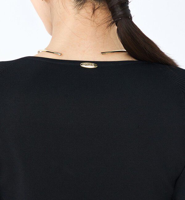 NOLLEY'S sophi「《手洗い可能》カシュクール風5分袖プルオーバーニット」|ニット・セーター|