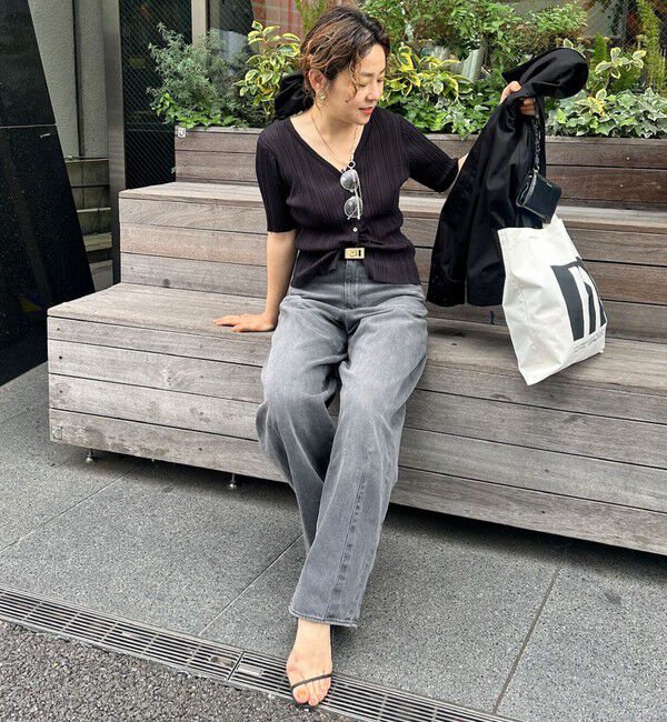 Rie Miller「《手洗い可能》ランダムテレコ2WAYカーディガン」|カーディガン|