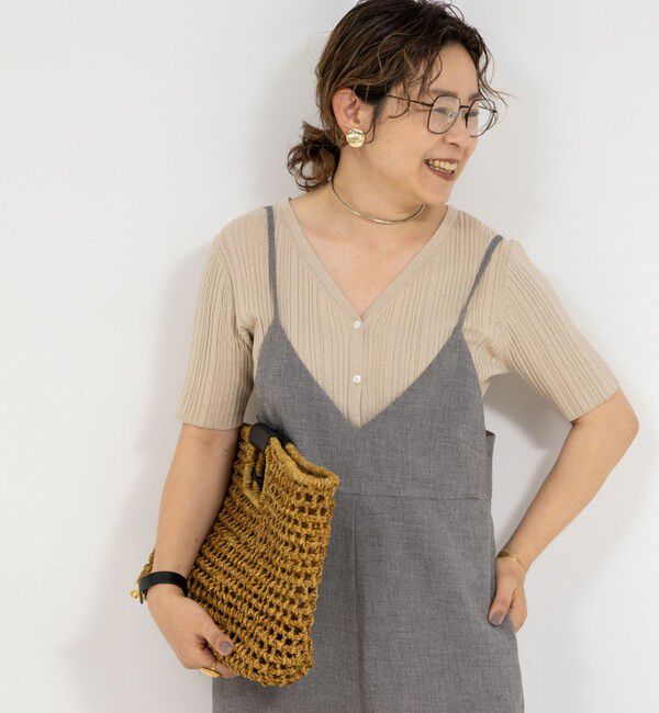 Rie Miller「《手洗い可能》ランダムテレコ2WAYカーディガン」|カーディガン|