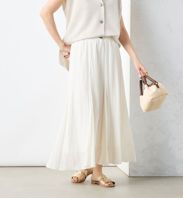 NOLLEY'S「ウォッシャブル割繊フレアスカート」|フレア|