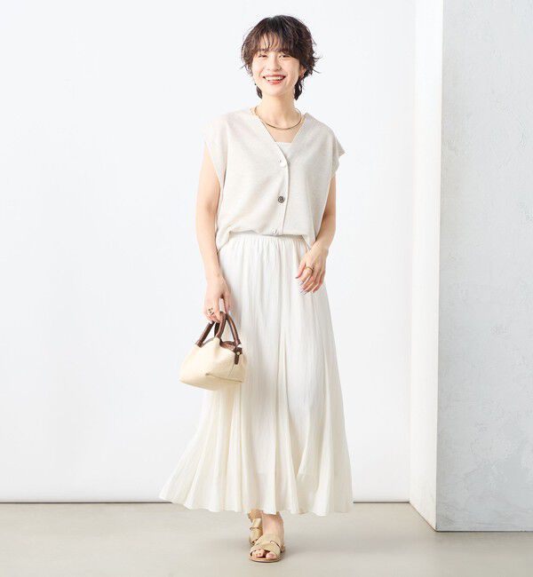 NOLLEY'S「ウォッシャブル割繊フレアスカート」|フレア|