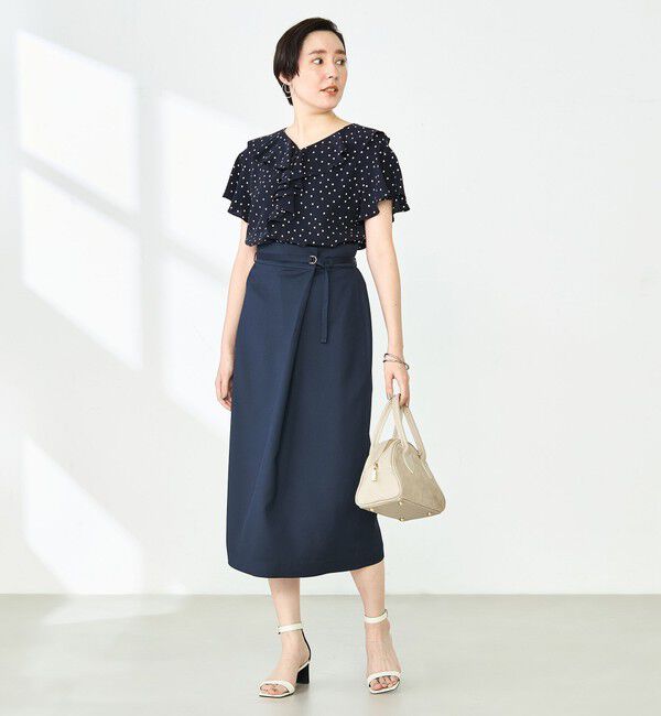 NOLLEY'S「ウォッシャブル片タック タイトミディスカート」|タイト|