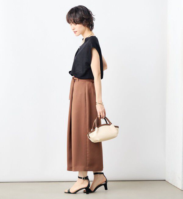 NOLLEY'S「ウォッシャブル片タック タイトミディスカート」|タイト|