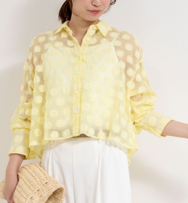 NOLLEY'S sophi「シアーフラワージャガードショートシャツ」|シャツ・ブラウス|