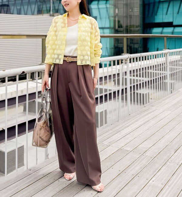 NOLLEY'S sophi「シアーフラワージャガードショートシャツ」|シャツ・ブラウス|