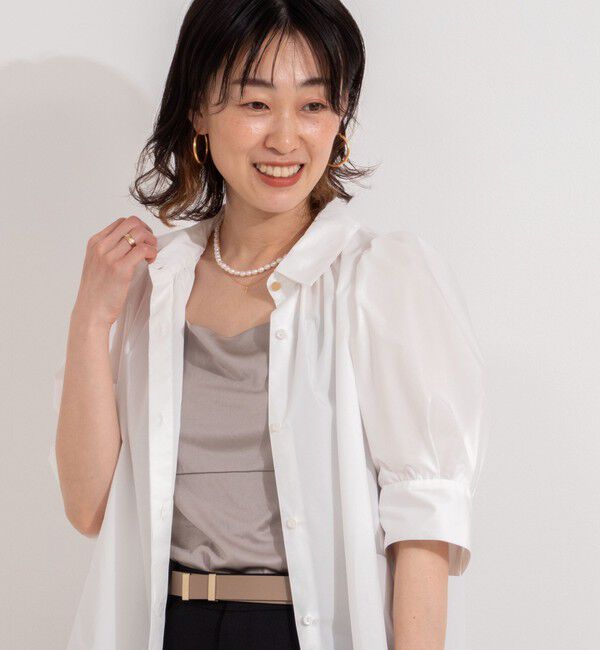 NOLLEY'S「パフスリーブ半袖シャツブラウス」|シャツ・ブラウス|