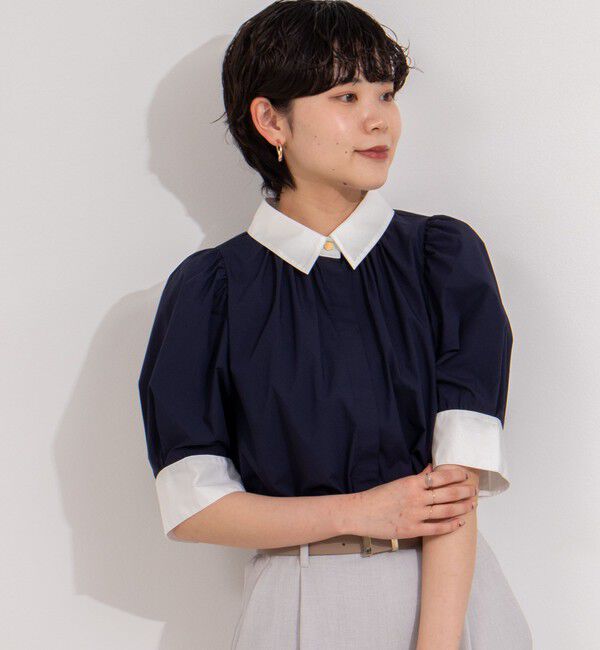 NOLLEY'S「パフスリーブ半袖シャツブラウス」|シャツ・ブラウス|
