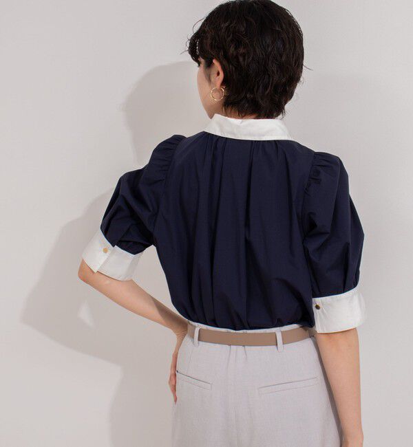 NOLLEY'S「パフスリーブ半袖シャツブラウス」|シャツ・ブラウス|