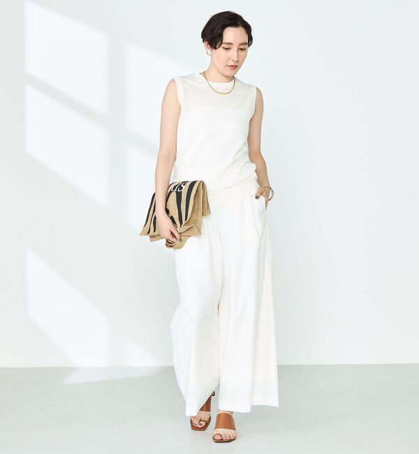 NOLLEY'S「《アンサンブル対応》《手洗い可能》フレンチリネンノースリーブプルオーバーニット」|ニット・セーター|