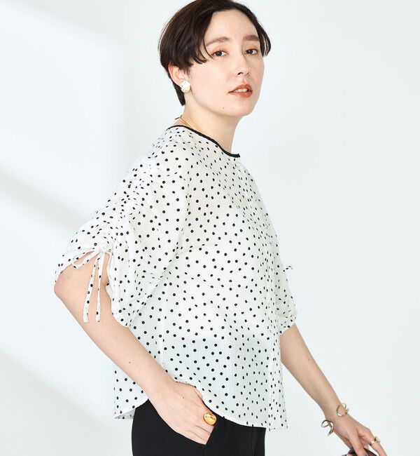 NOLLEY'S「ポコポコサッカー2WAYブラウス」|シャツ・ブラウス|