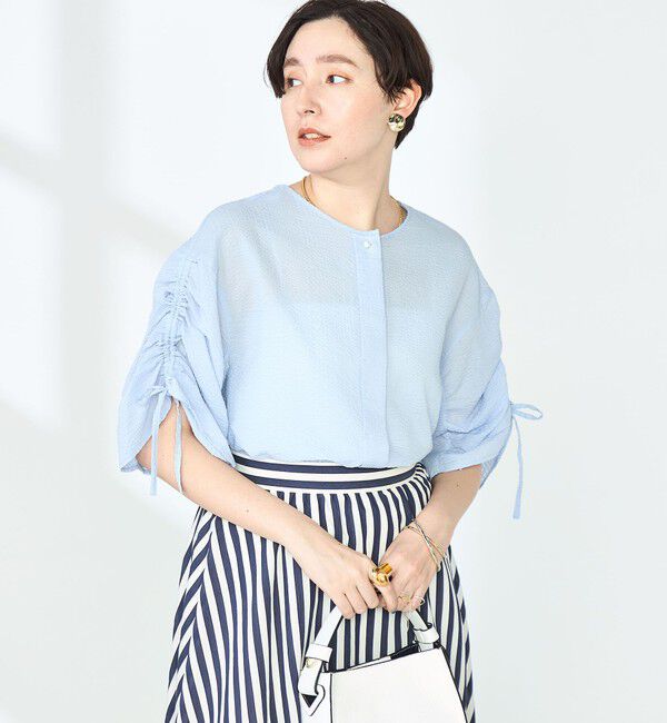 NOLLEY'S「ポコポコサッカー2WAYブラウス」|シャツ・ブラウス|