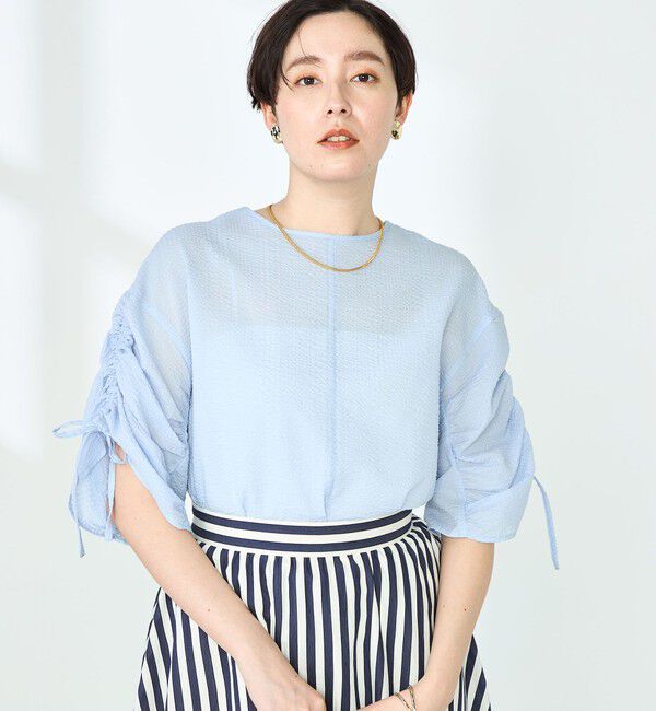 NOLLEY'S「ポコポコサッカー2WAYブラウス」|シャツ・ブラウス|