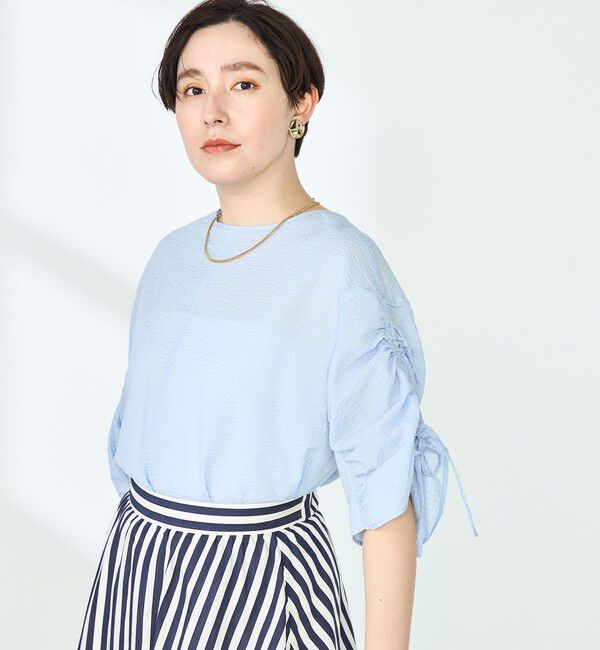 NOLLEY'S「ポコポコサッカー2WAYブラウス」|シャツ・ブラウス|