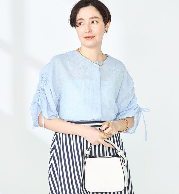 NOLLEY'S「ポコポコサッカー2WAYブラウス」|シャツ・ブラウス|