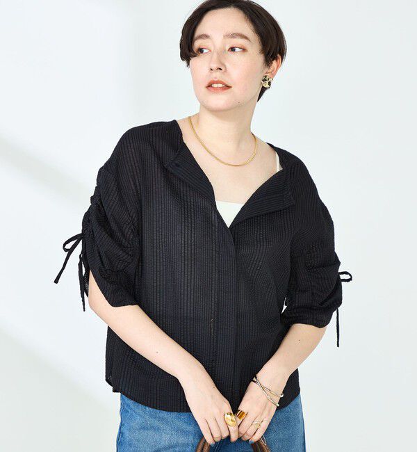 NOLLEY'S「ポコポコサッカー2WAYブラウス」|シャツ・ブラウス|