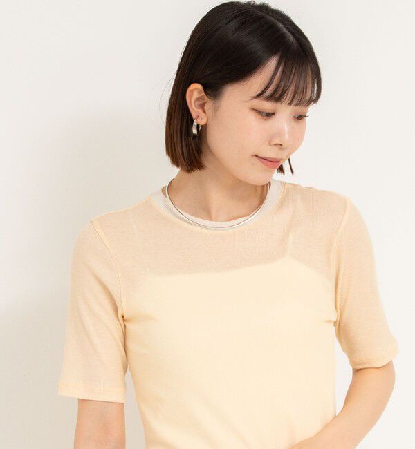NOLLEY'S sophi「シアー配色トリミング半袖Tシャツ」|Tシャツ・カットソー|