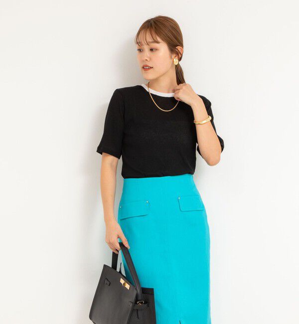 NOLLEY'S sophi「シアー配色トリミング半袖Tシャツ」|Tシャツ・カットソー|