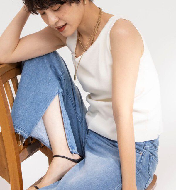 NOLLEY'S「◇【WEB限定】アシンメトリーカップ付きタンクトップ」|タンクトップ|オフホワイト