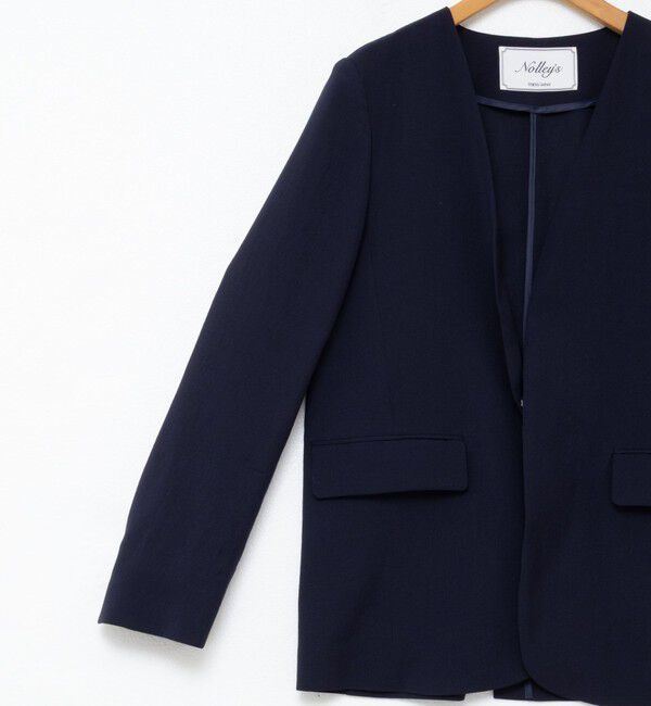 NOLLEY'S「ウォッシャブルエコボイルノーカラージャケット」|ノーカラージャケット|