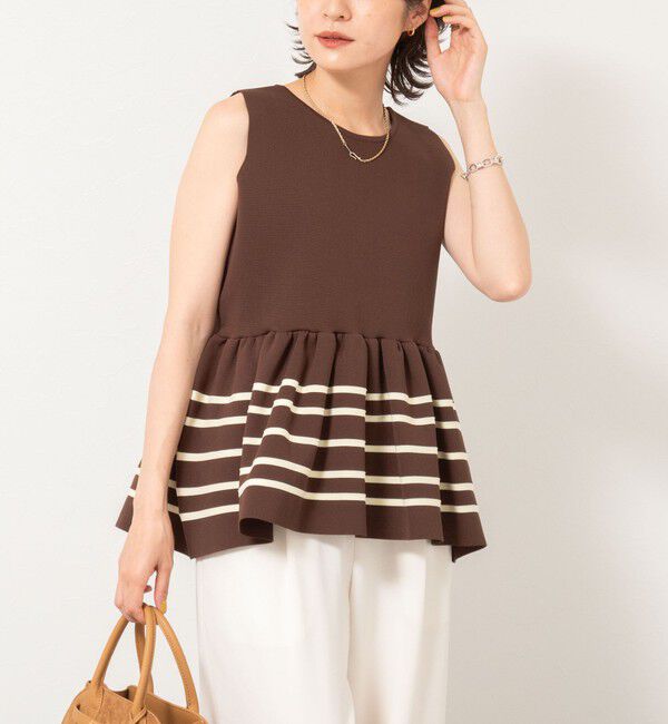 NOLLEY'S「《セットアップ対応》ミラノリブペプラムプルオーバーニット」|ニット・セーター|