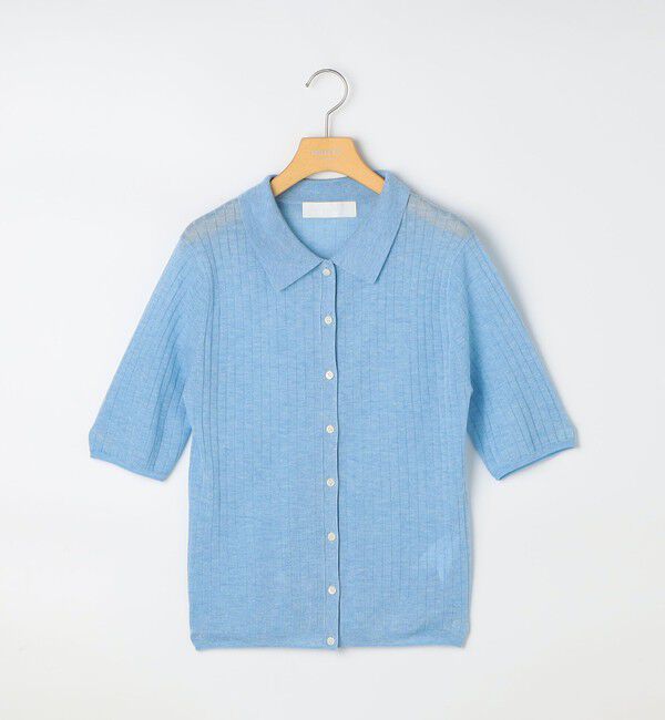 NOLLEY'S sophi「《手洗い可能》ワイドリブシアーポロ衿カーディガン」|カーディガン|