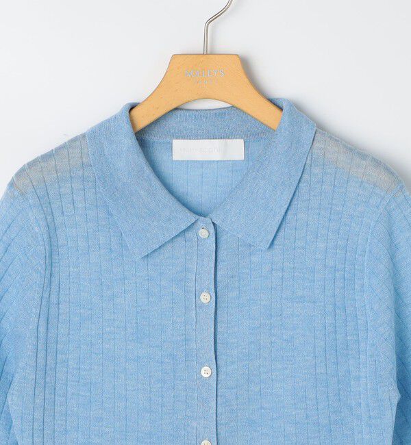 NOLLEY'S sophi「《手洗い可能》ワイドリブシアーポロ衿カーディガン」|カーディガン|