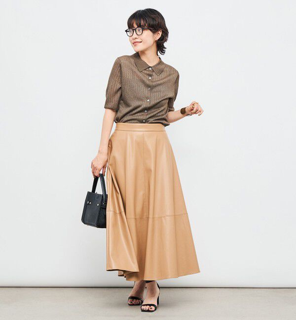 NOLLEY'S sophi「《手洗い可能》ワイドリブシアーポロ衿カーディガン」|カーディガン|