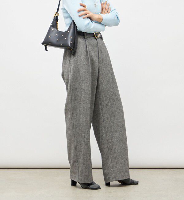 NOLLEY'S sophi「ウォッシャブル両面起毛ヘリンボーン/ストライプセミワイドパンツ」|その他|グレー系その他6