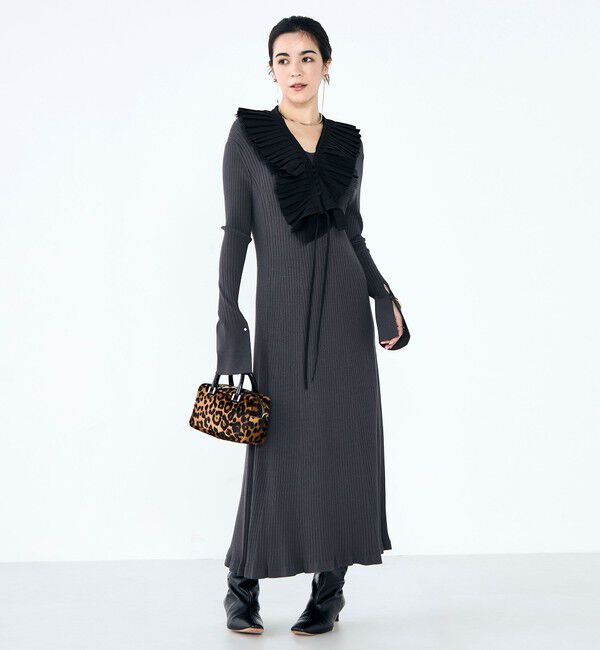 NOLLEY'S「《手洗い可能》フイット＆フレアーVネックワンピース」|ワンピース|