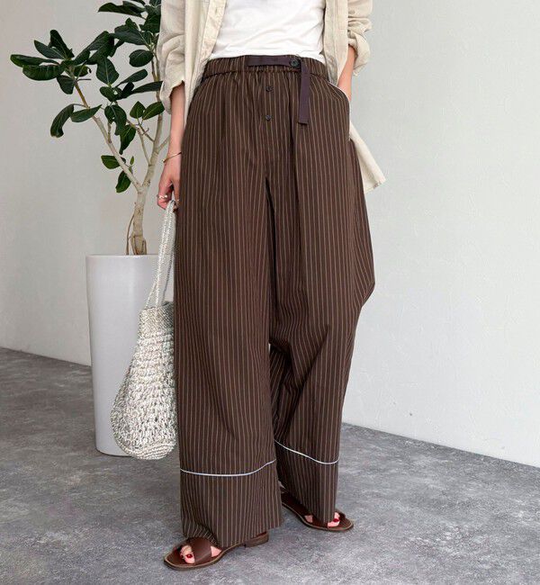 fredy emue「ストライプパジャマパンツ」|チノ|